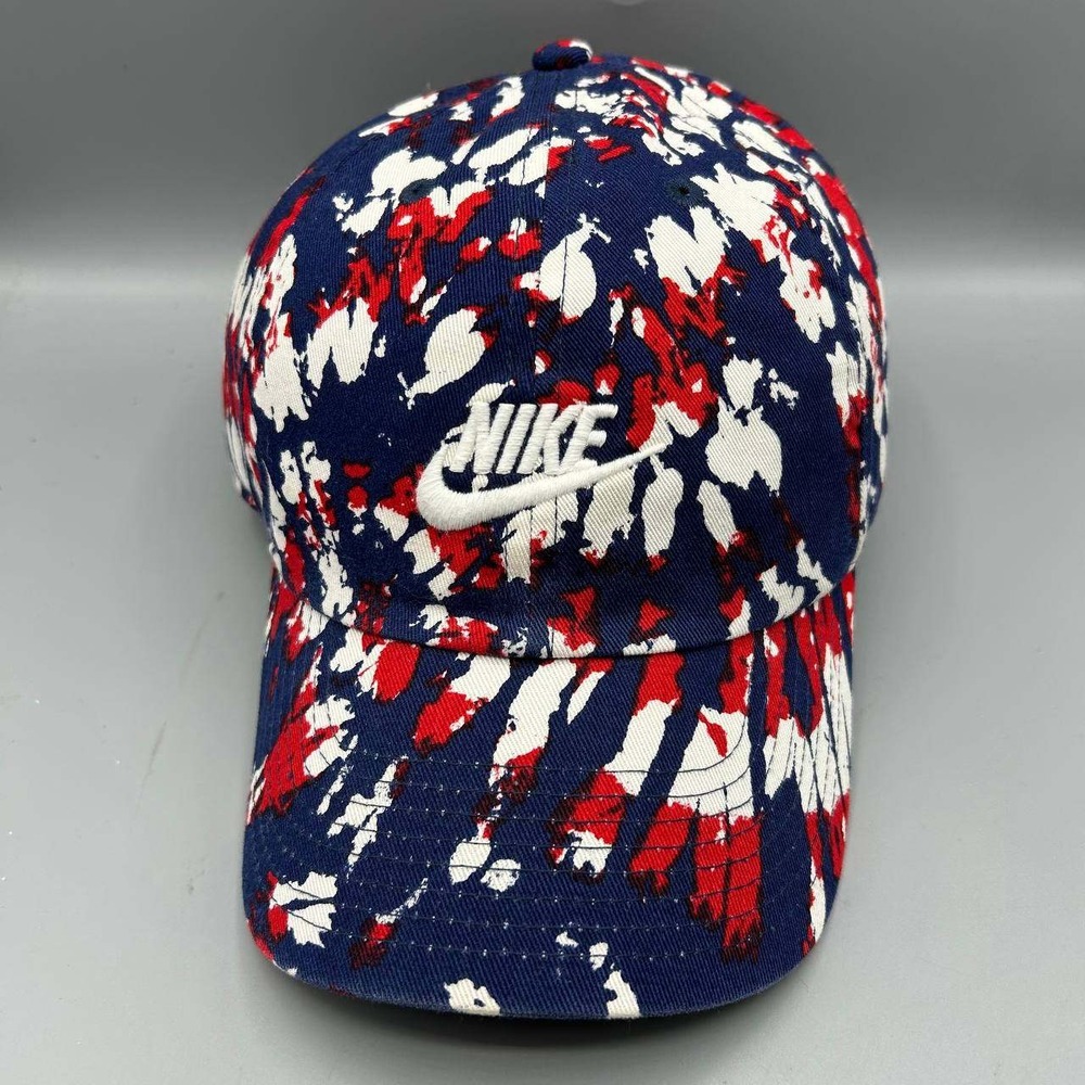 Nike Heritage86 Hat Men Blue Red White Embroidered Strap Back Cap